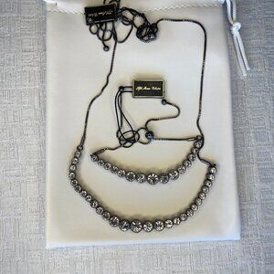 FAC Crystal Gunmetal Crystal Necklace & Bracelet Set​